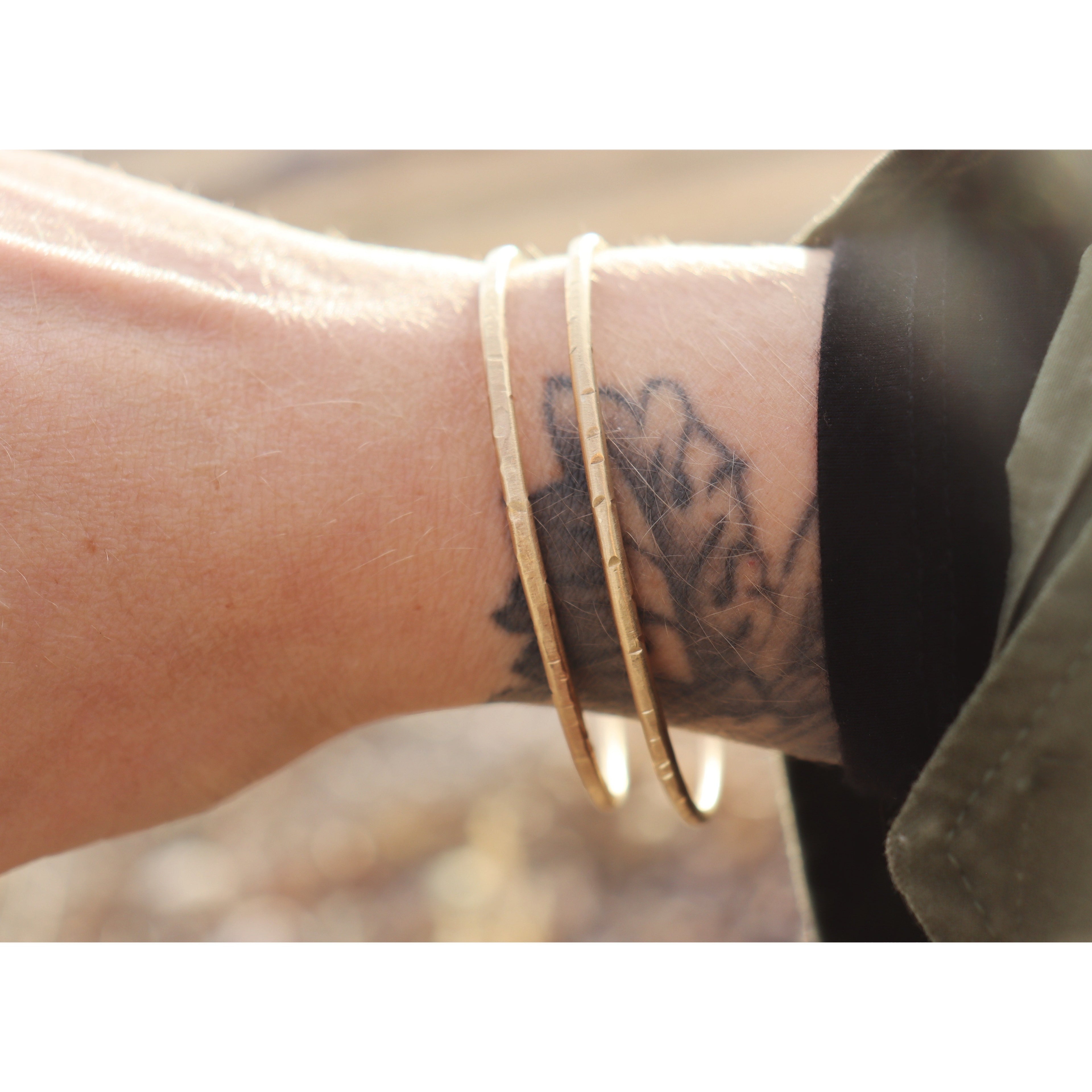 Textured Brass Bangles