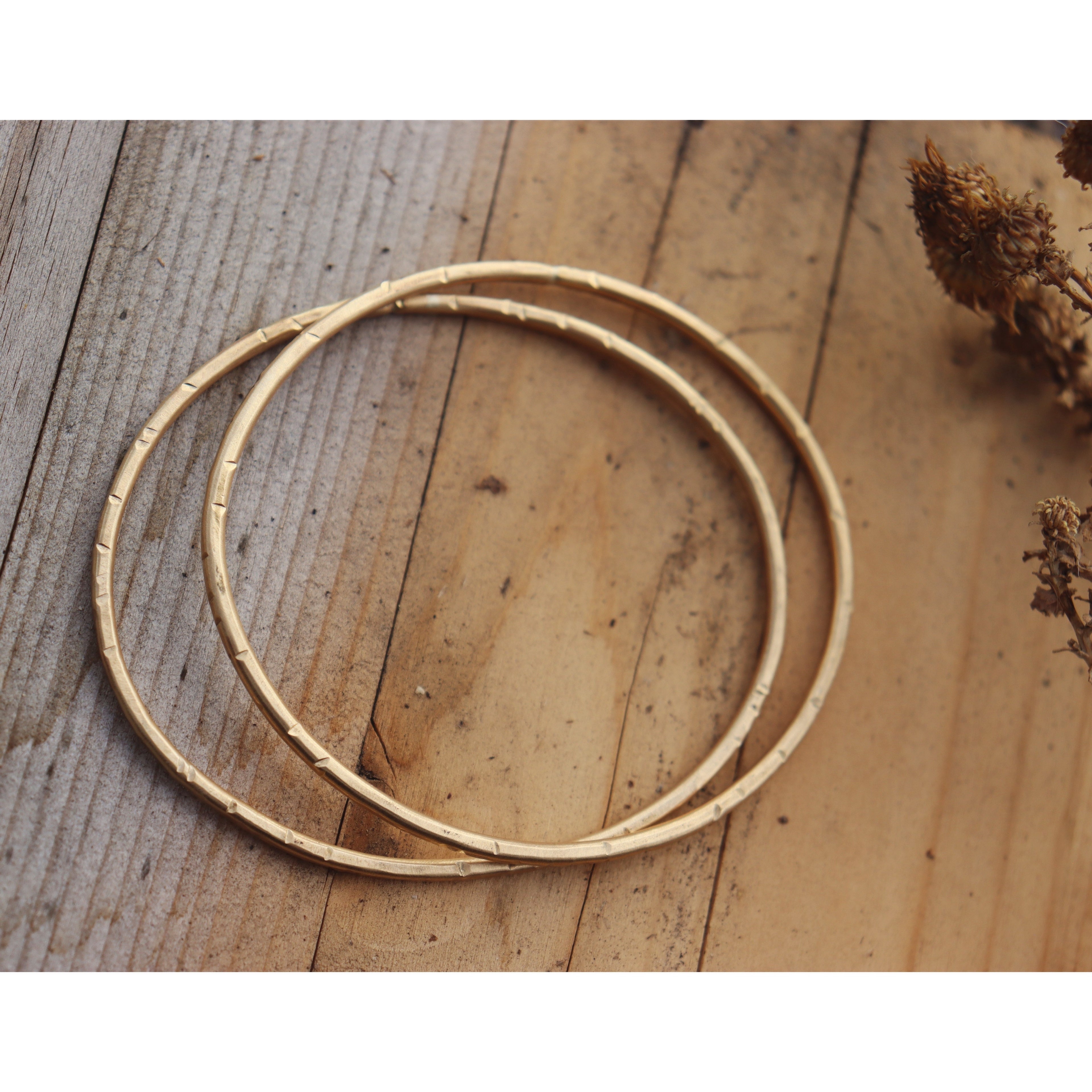 Textured Brass Bangles