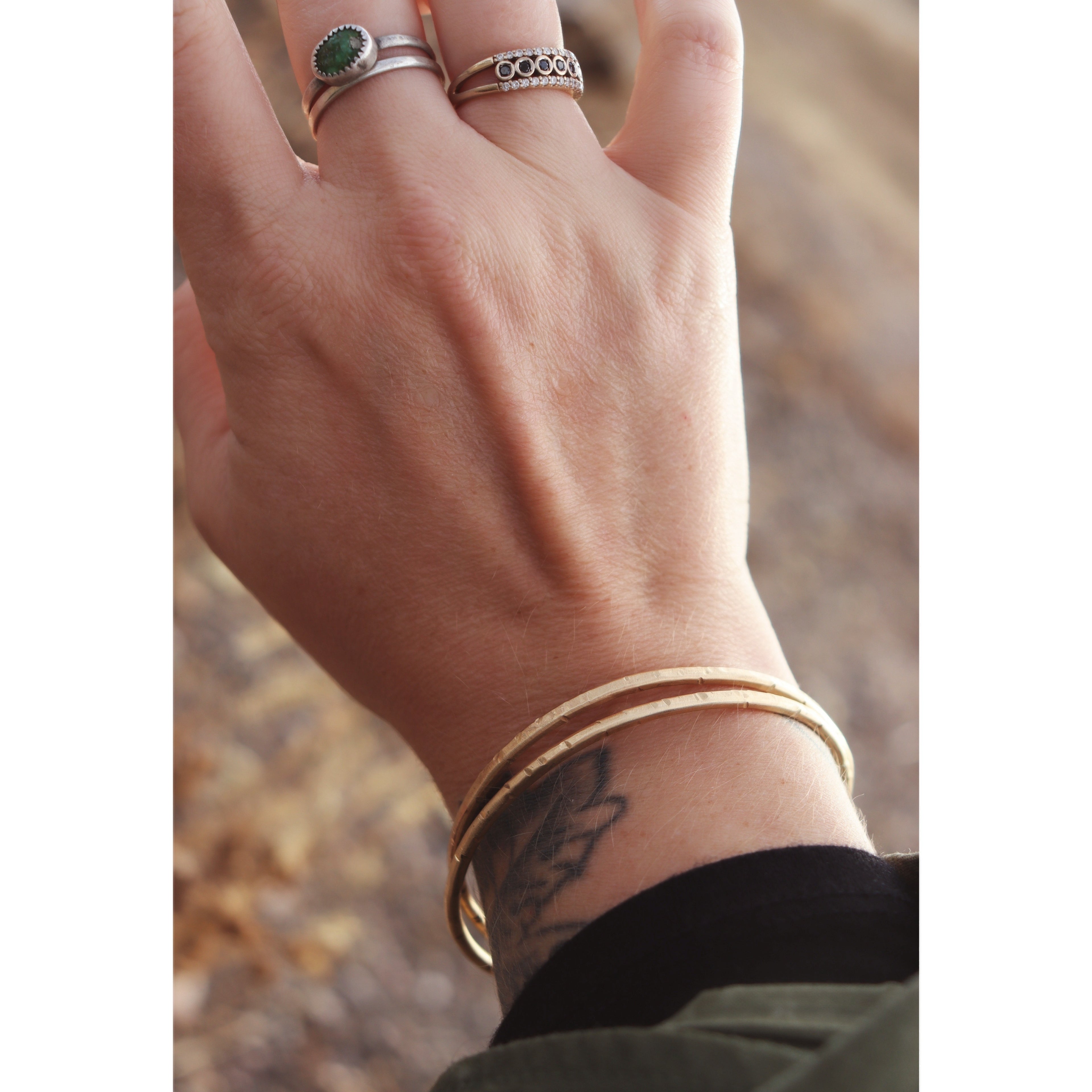 Textured Brass Bangles