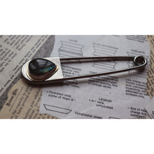 Load image into Gallery viewer, Labradorite Safety Pin Keychain