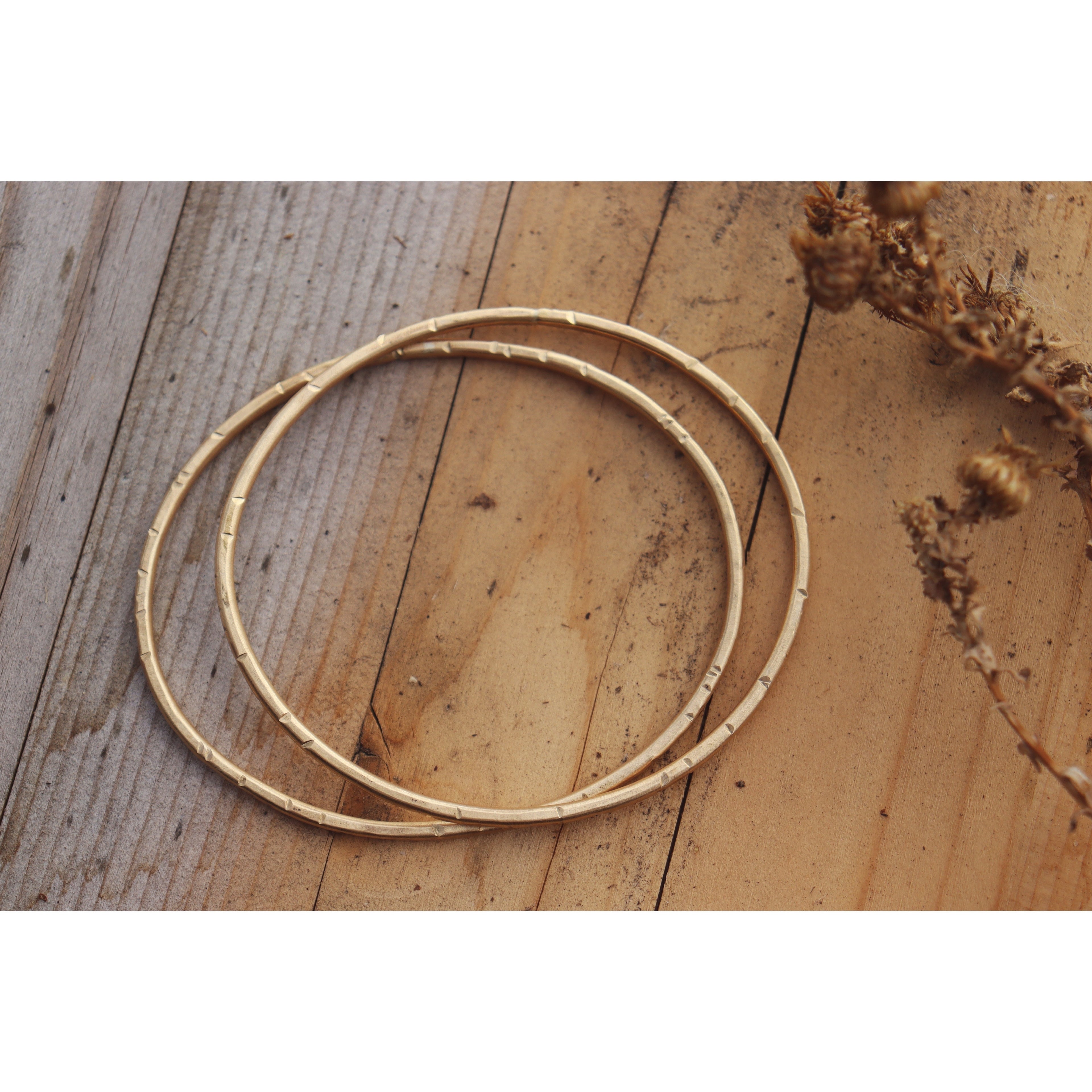 Textured Brass Bangles
