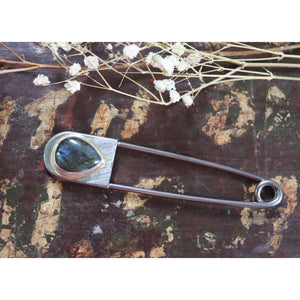 Labradorite Safety Pin Keychain